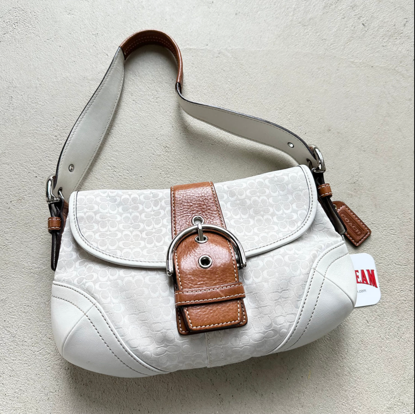 Vintage Y2K Coach White Mini Soho Shoulder Bag