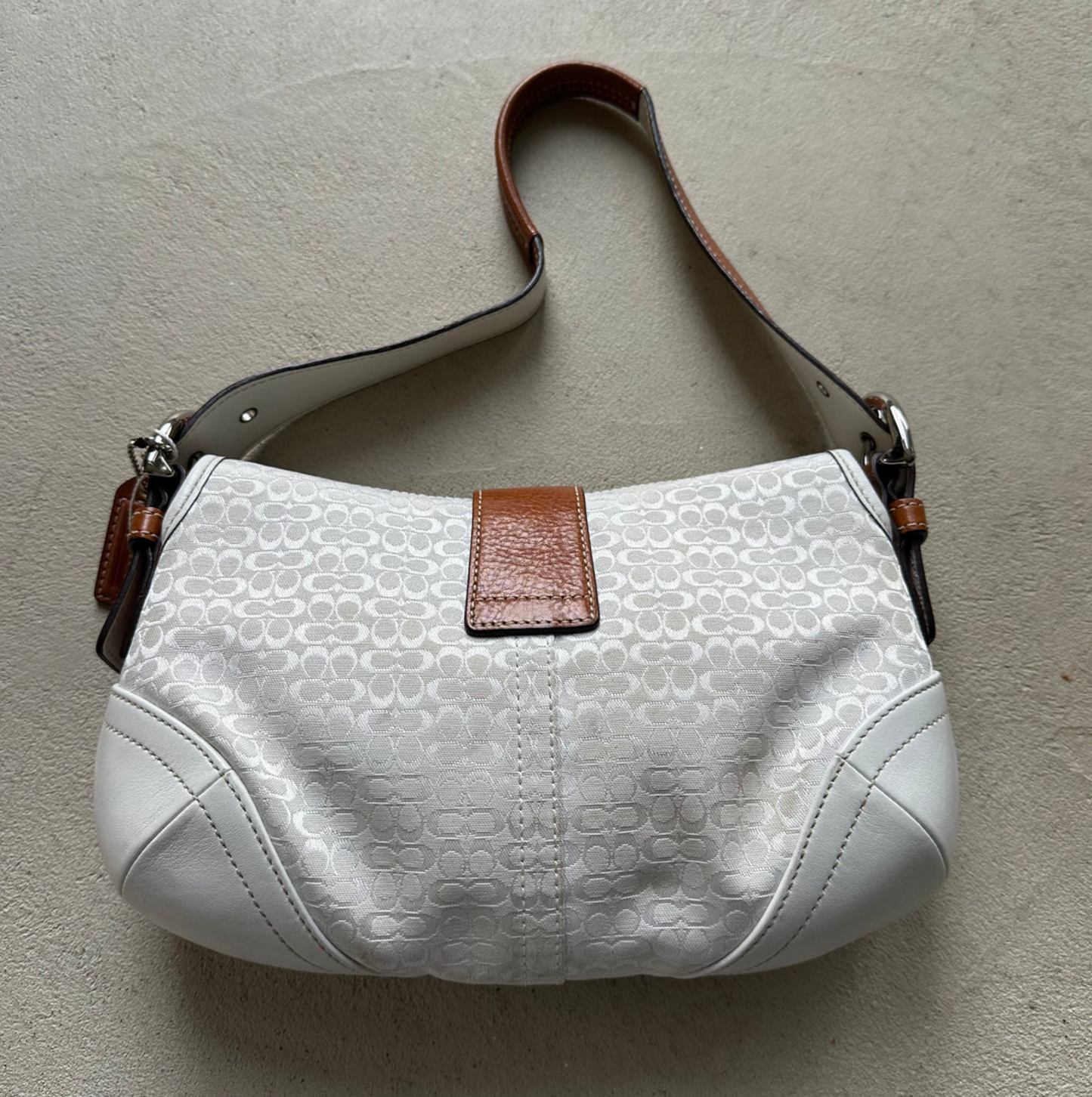 Vintage Y2K Coach White Mini Soho Shoulder Bag