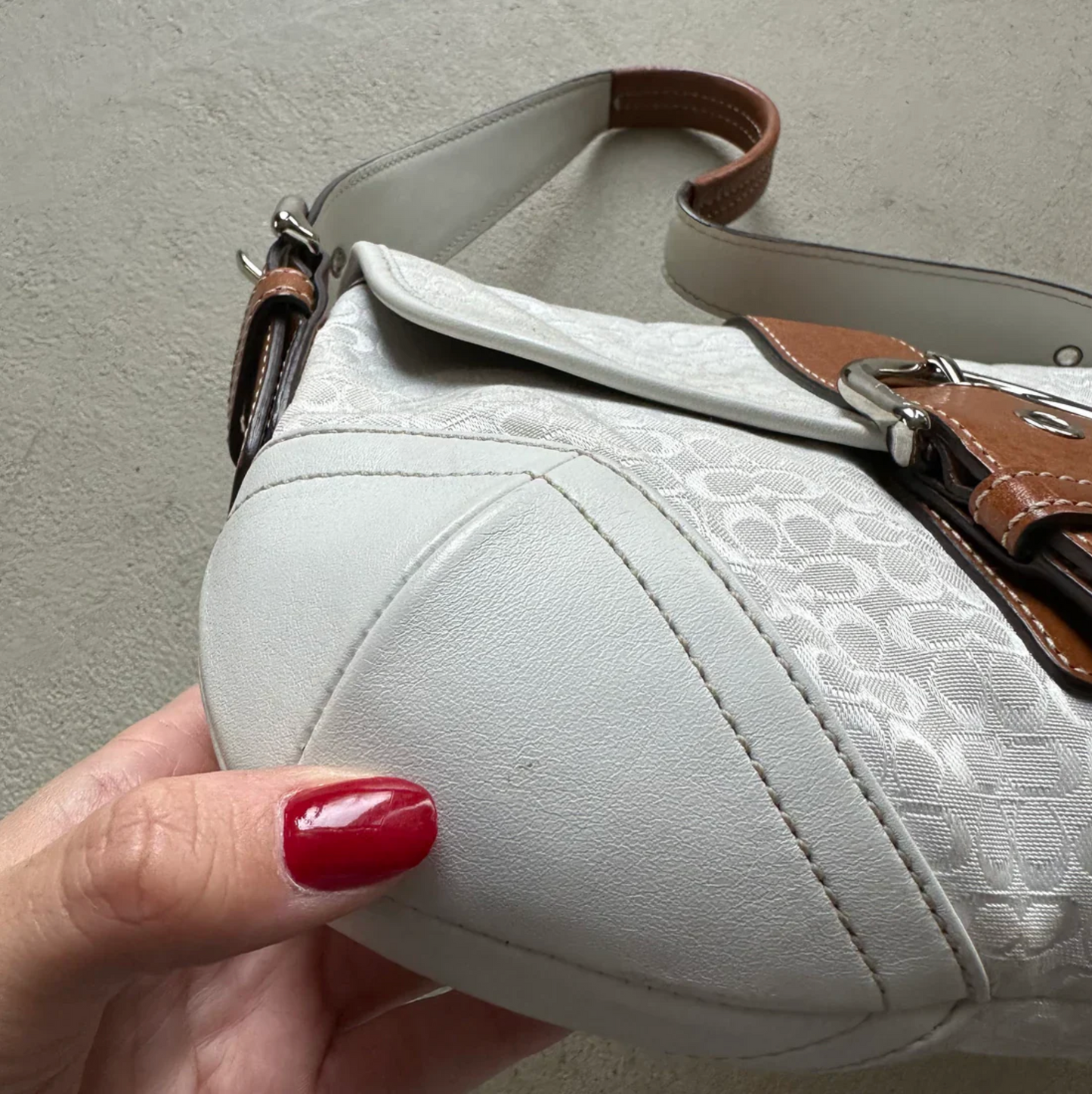 Vintage Y2K Coach White Mini Soho Shoulder Bag