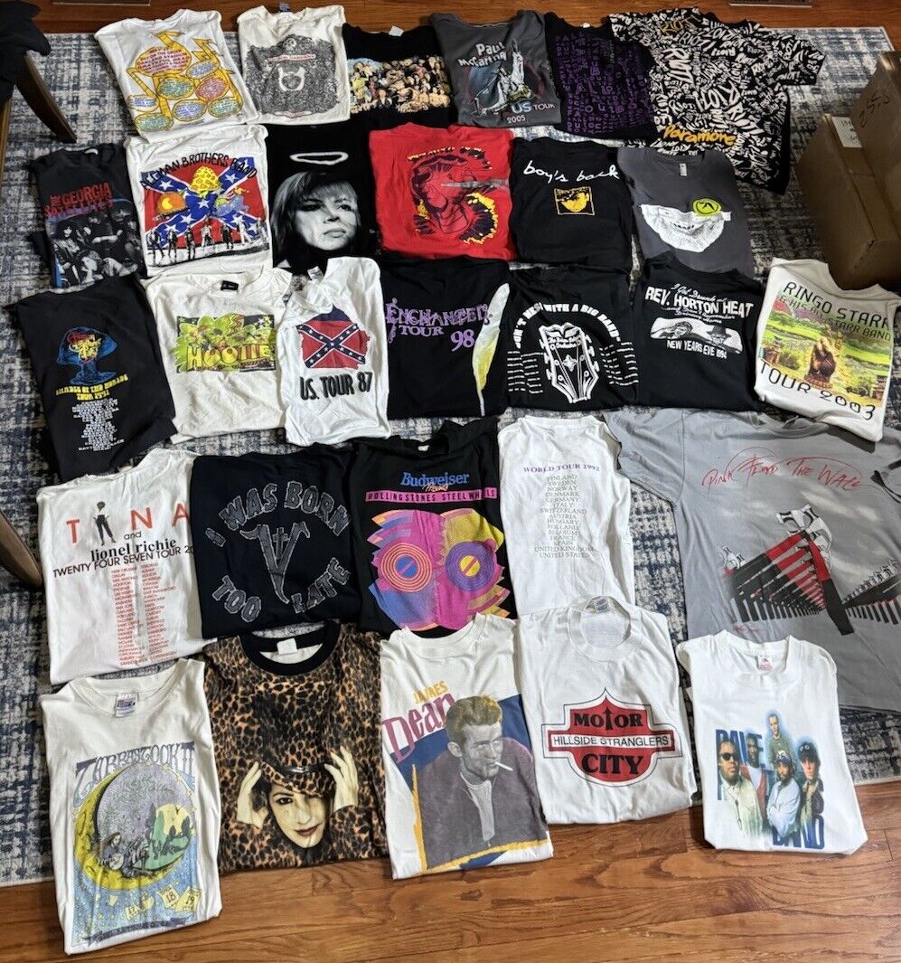 Vintage Band T Shirt Lot 29 Grunge Punk Rock Aphex Twin Rolling Stones Pearl Jam