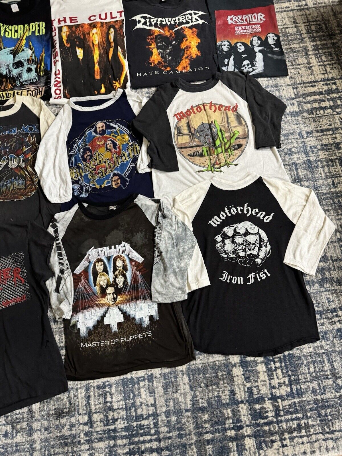 Vintage Band T Shirt Lot 18 Thrash Metal Death Metallica Motörhead Black Sabbath