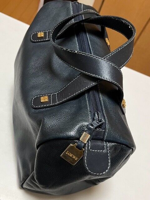 Loewe Mini Boston Bag Navy Anabaram Logo Made in Spain