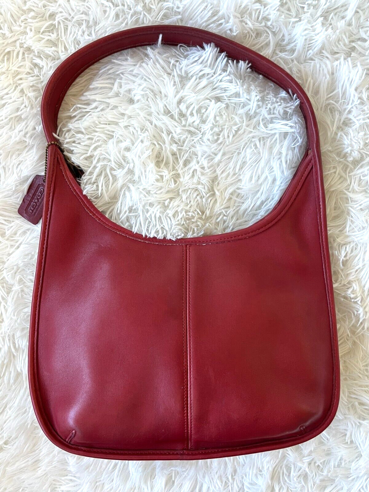 Vintage Coach Ergo Zip Hobo Shoulder Bag Purse 9025 Red Leather