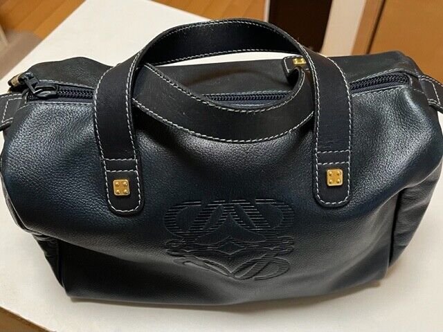 Loewe Mini Boston Bag Navy Anabaram Logo Made in Spain