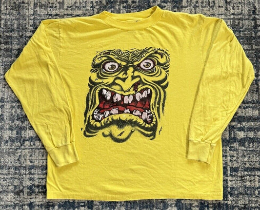 Vintage 80s Santa Cruz Skateboards Rob Roskopp Face Long Sleeve T Shirt XL Skate