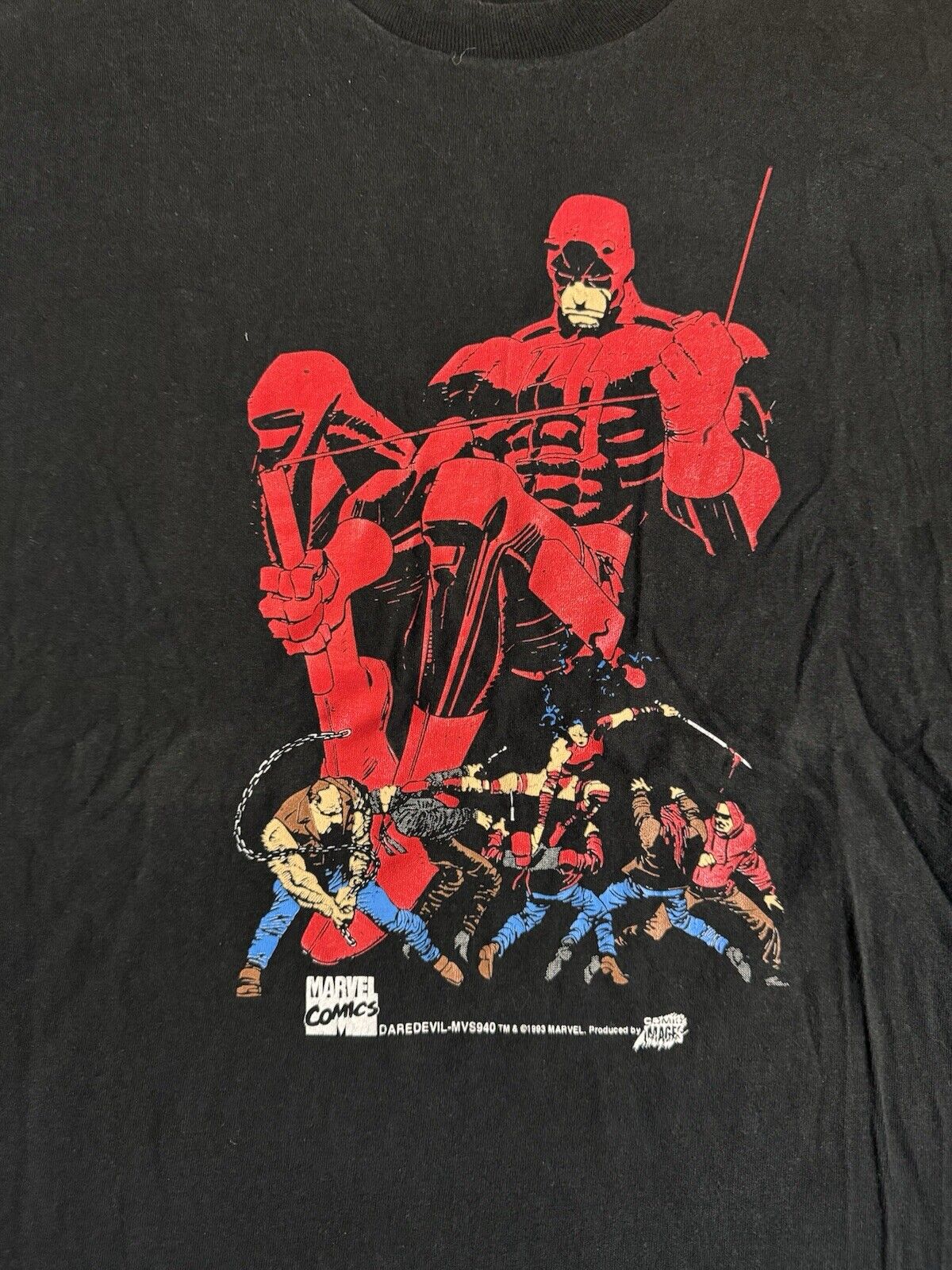 Vintage 1993 Marvel’s Daredevil & Elektra T Shirt XL Comic Images 90s Spider-Man