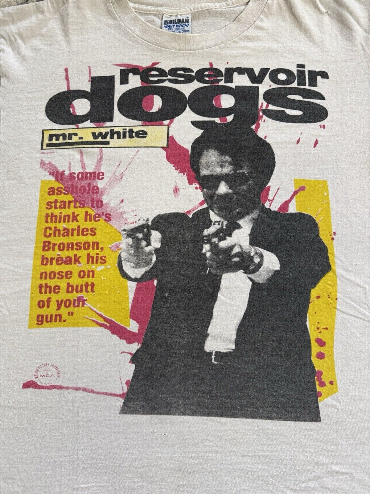 Vintage 1992 Reservoir Dogs Mr. White Movie Promo T Shirt L Pulp Fiction 90s