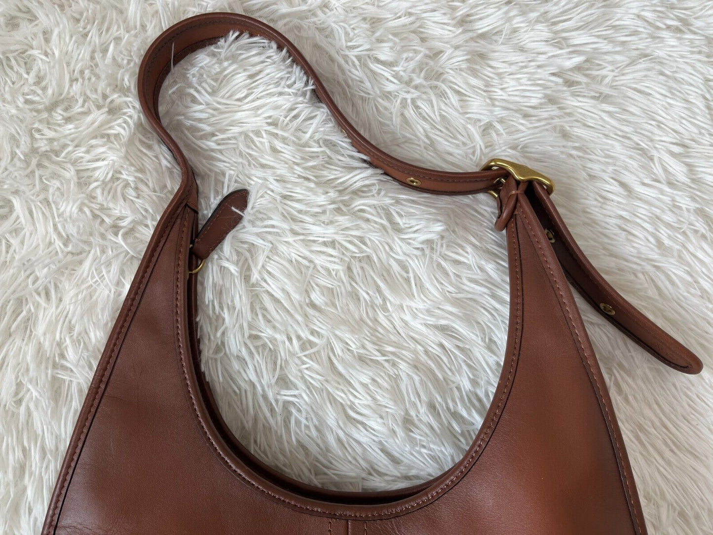 Coach One Shoulder Bag Ergo33 C2264 Brown Leather With Charm