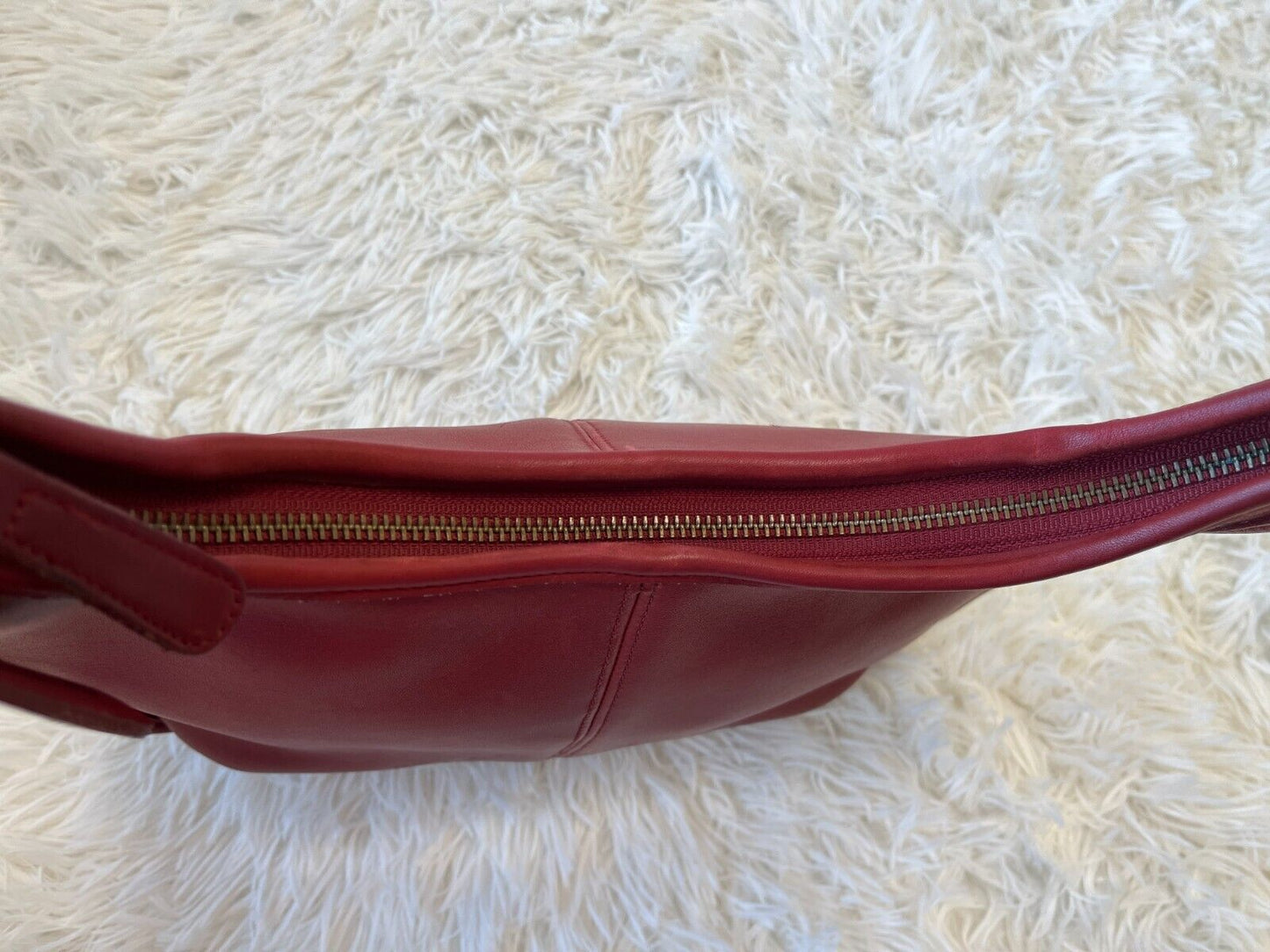 Vintage Coach Ergo Zip Hobo Shoulder Bag Purse 9025 Red Leather