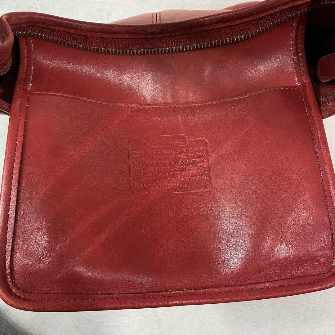 Vintage Coach Ergo 9025 Shoulder Bag Handbag Leather Red Excellent