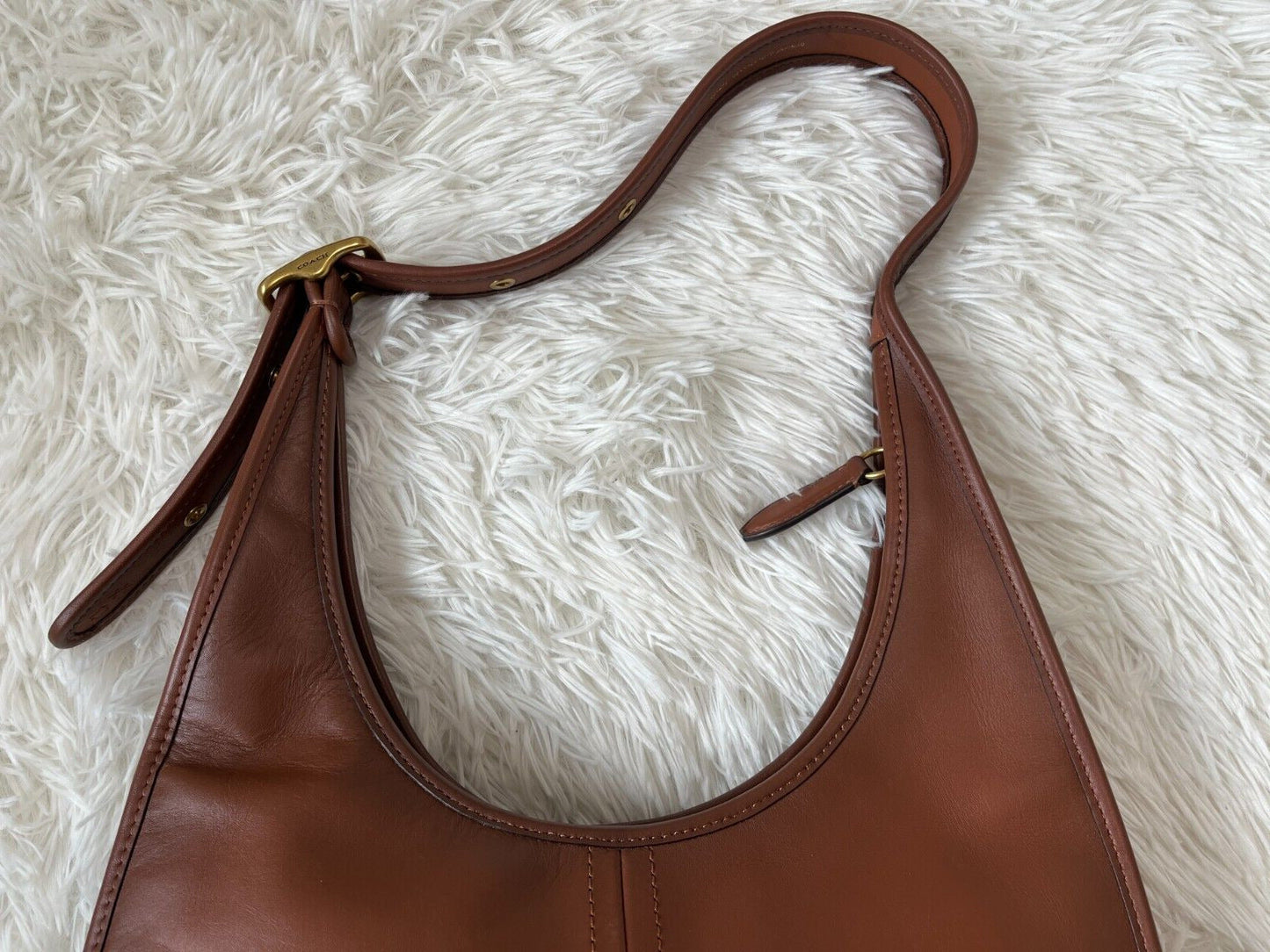 Coach One Shoulder Bag Ergo33 C2264 Brown Leather With Charm