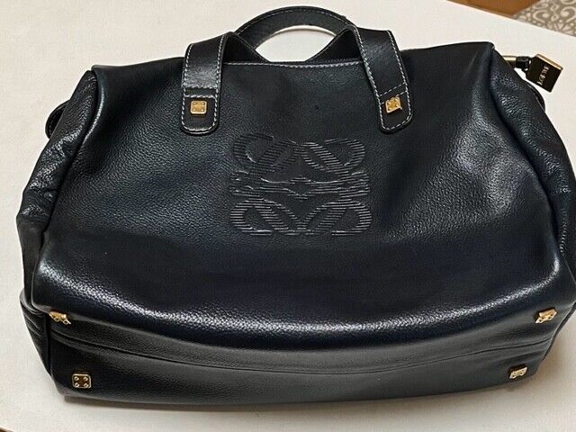 Loewe Mini Boston Bag Navy Anabaram Logo Made in Spain