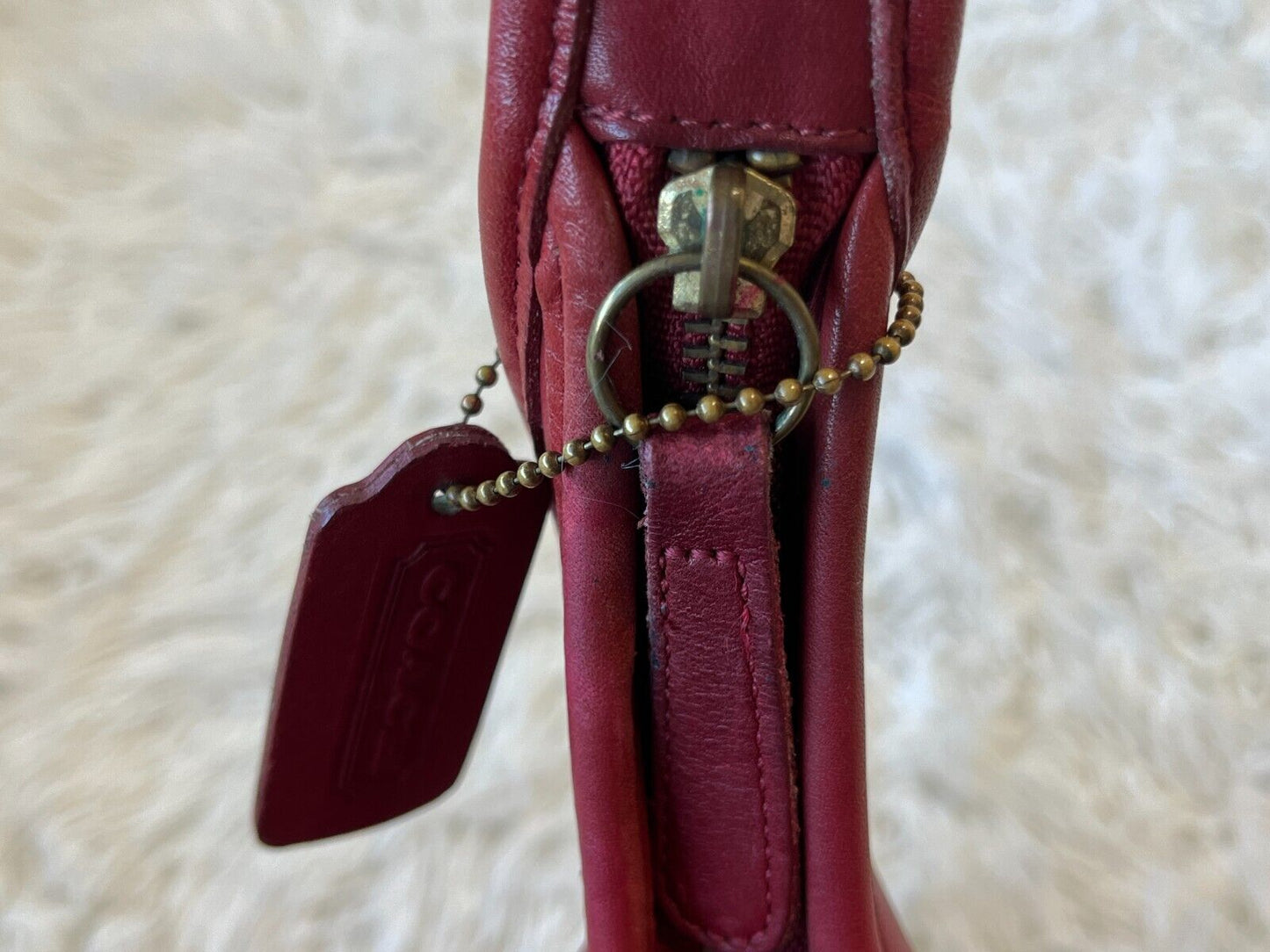 Vintage Coach Ergo Zip Hobo Shoulder Bag Purse 9025 Red Leather