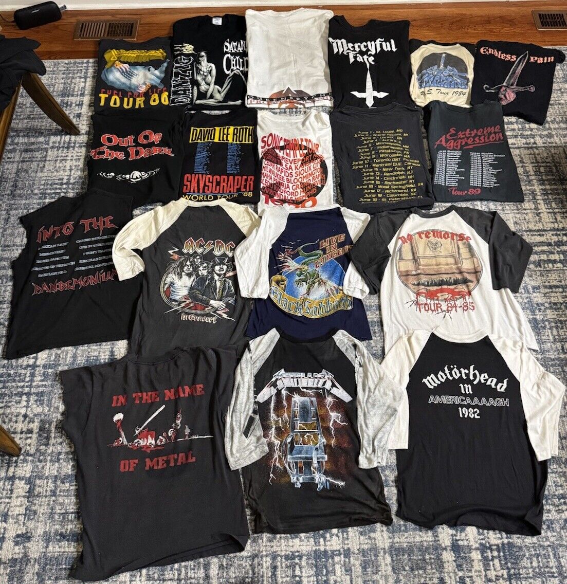 Vintage Band T Shirt Lot 18 Thrash Metal Death Metallica Motörhead Black Sabbath