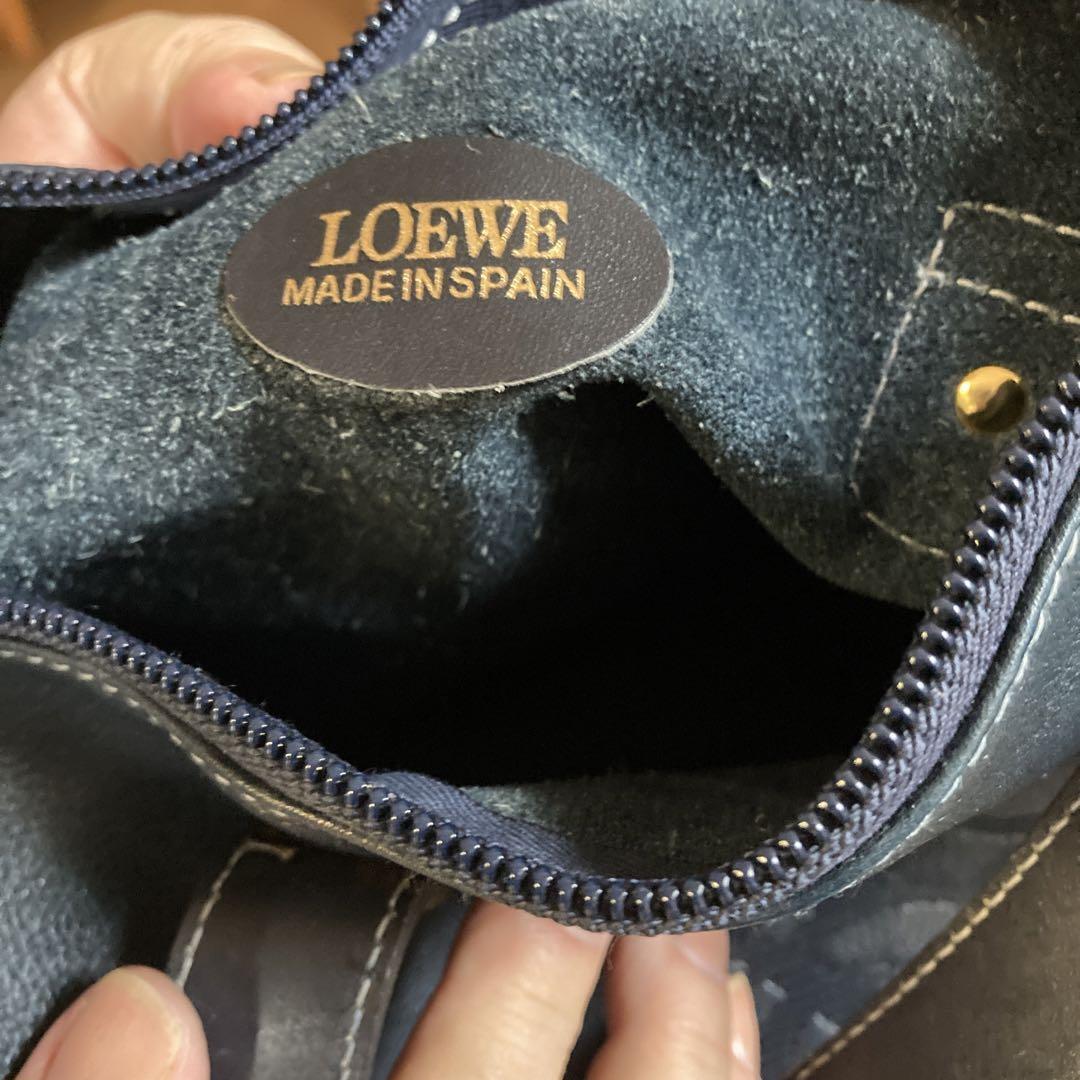 Loewe Mini Boston Bag Navy Anabaram Logo Made in Spain