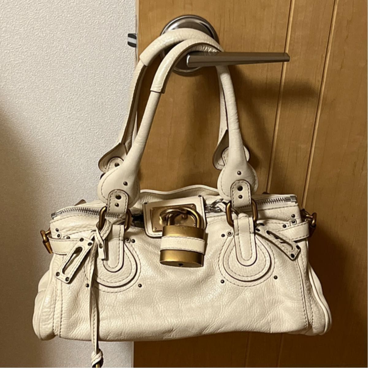 Chloe Paddington Leather Bag Handbag Shoulder Ivory Beige w/dustbag Y2K luxury