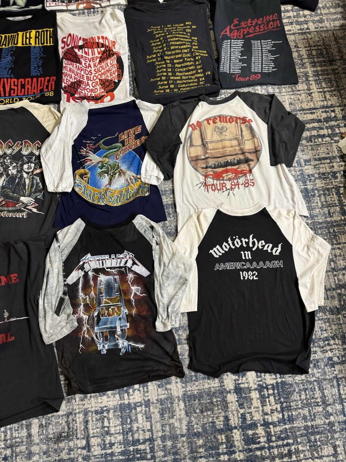 Vintage Band T Shirt Lot 18 Thrash Metal Death Metallica Motörhead Black Sabbath