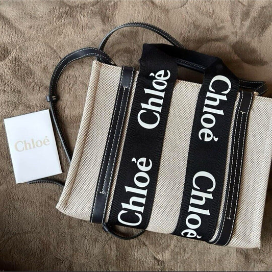 Chloe Woody Small Tote Bag Handbag Authentic Designer 26×20×8cm