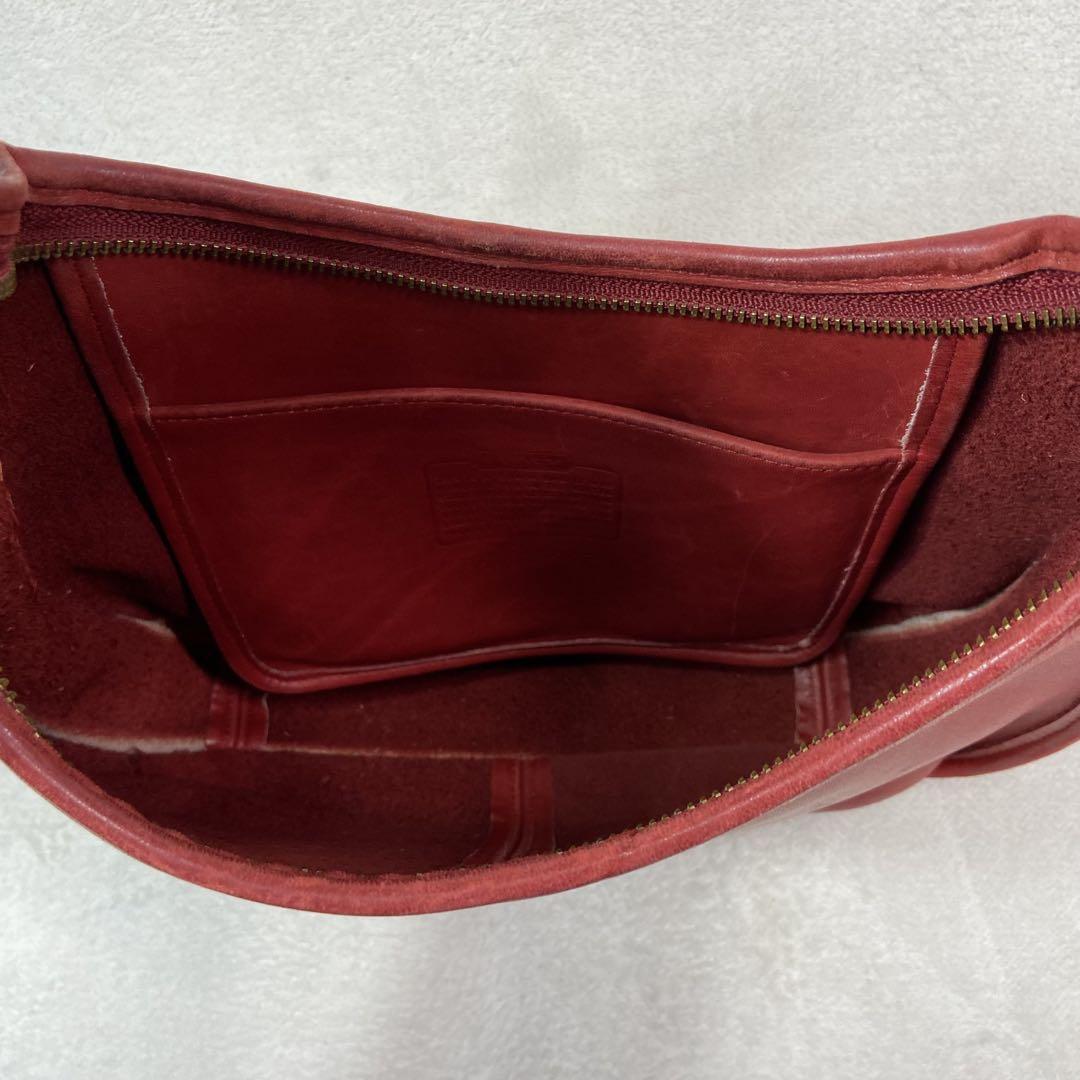 Vintage Coach Ergo 9025 Shoulder Bag Handbag Leather Red Excellent