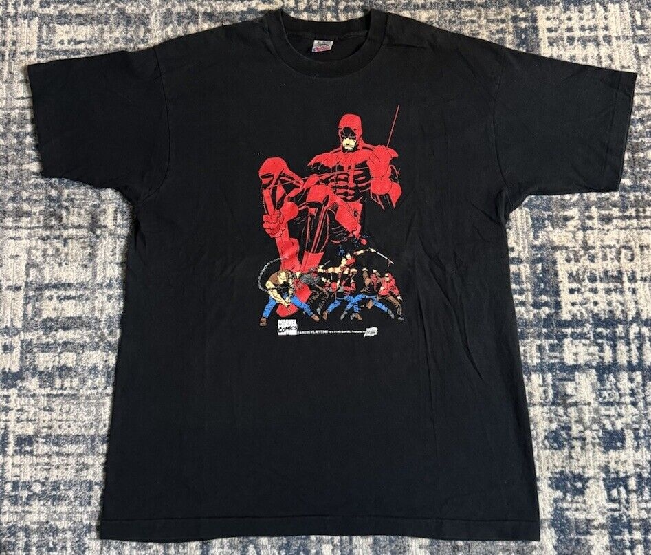 Vintage 1993 Marvel’s Daredevil & Elektra T Shirt XL Comic Images 90s Spider-Man